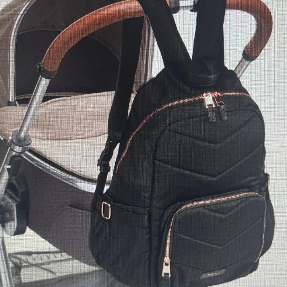 Storksak Quilted Hero Black Diaper Backpack-NWOT